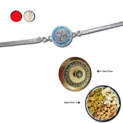 "Rakhi - SIL-6190 A (Single Rakhi), Dry Fruit Box - Code DFB1000 - Click here to View more details about this Product